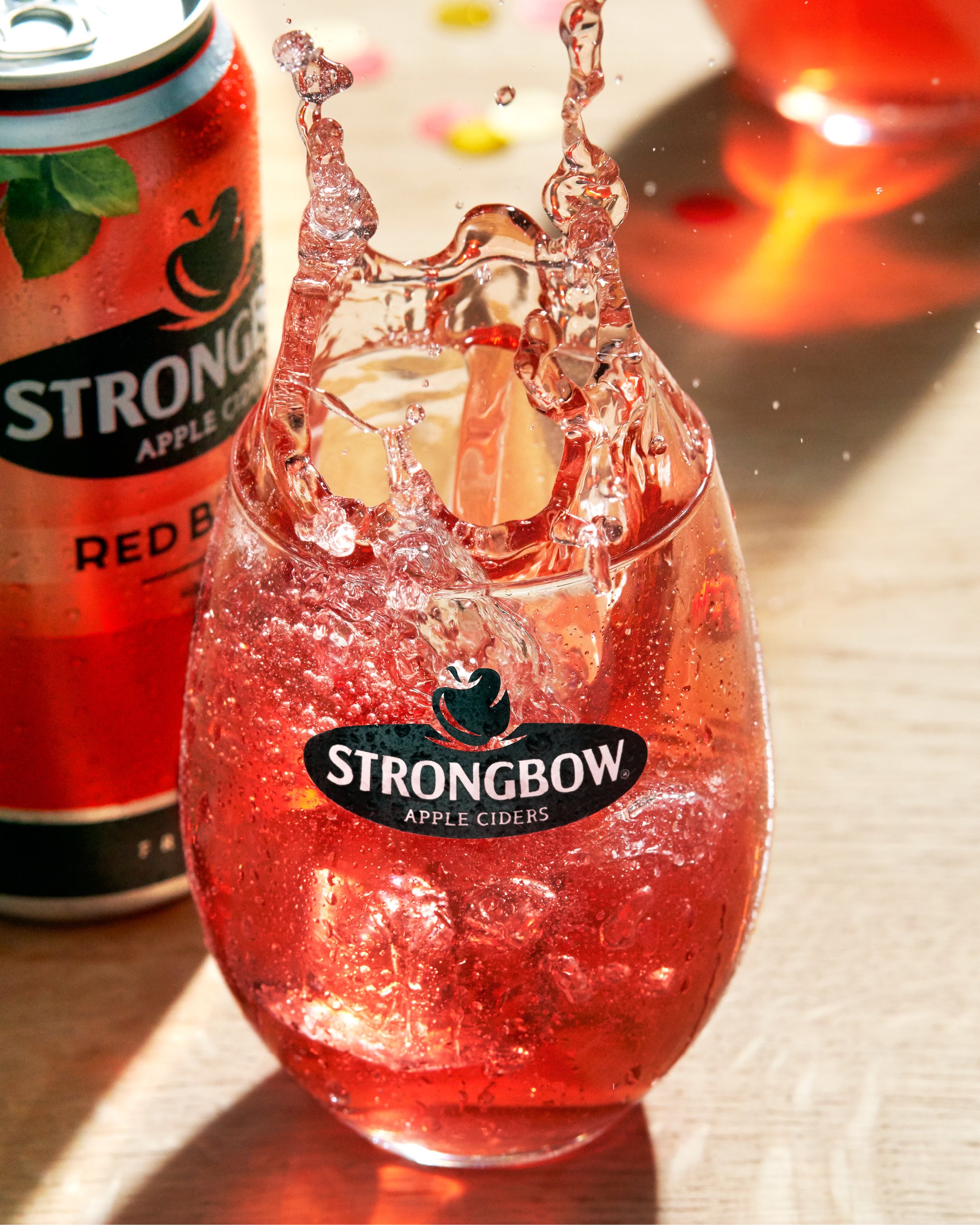 Strongbow Apple Ciders Always On Ice Cube Drop 4X5 FESTIVE Red Berries Bottle Can Big Imagery 1050 X 1350Px Social Media Global English
