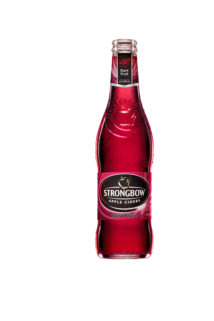 Strongbow Dark Fruit Bottle Old Label Hero Product Image 3914X4549px